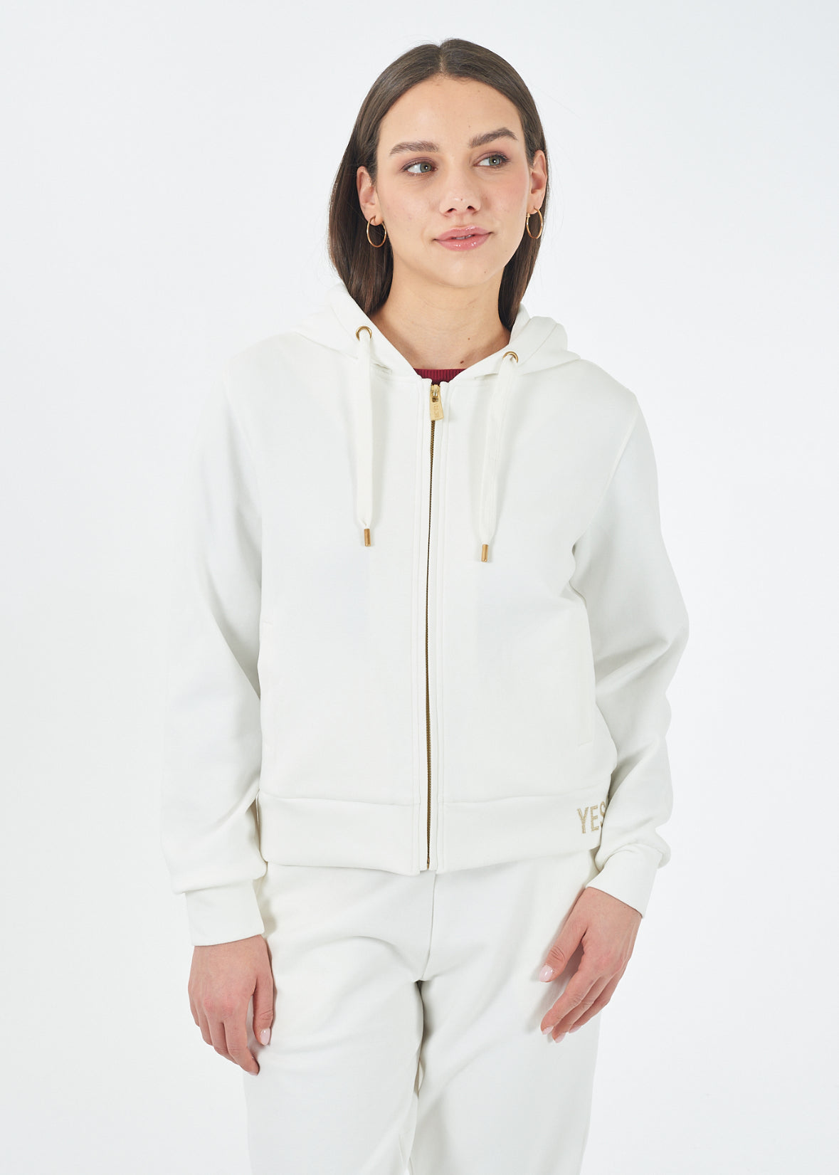 Felpa donna zip intera e cappuccio YES ZEE