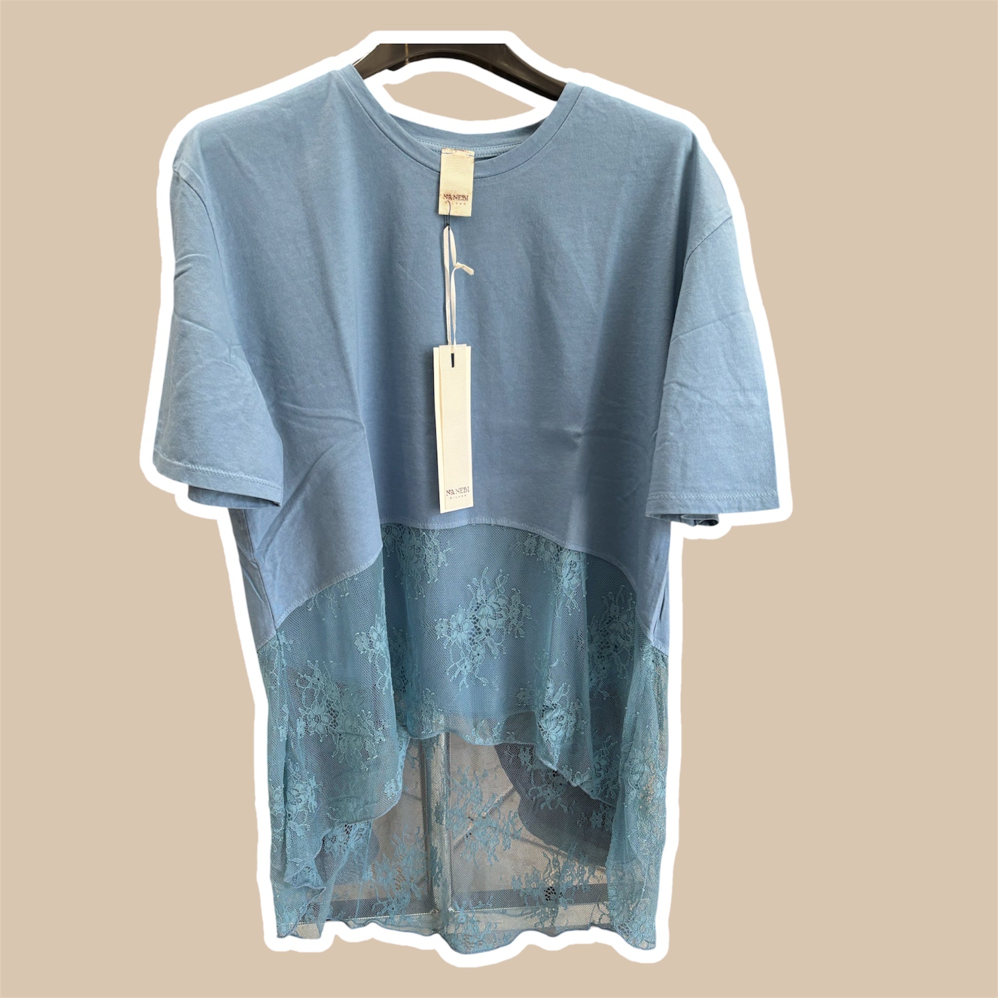 T-shirt donna pizzo lungo NANEBI