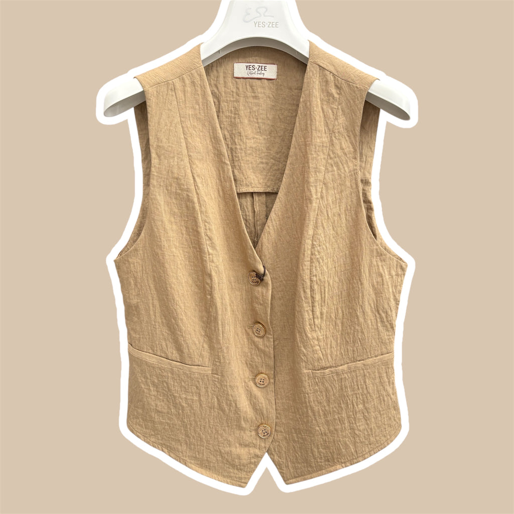 Gilet donna misto lino YES ZEE