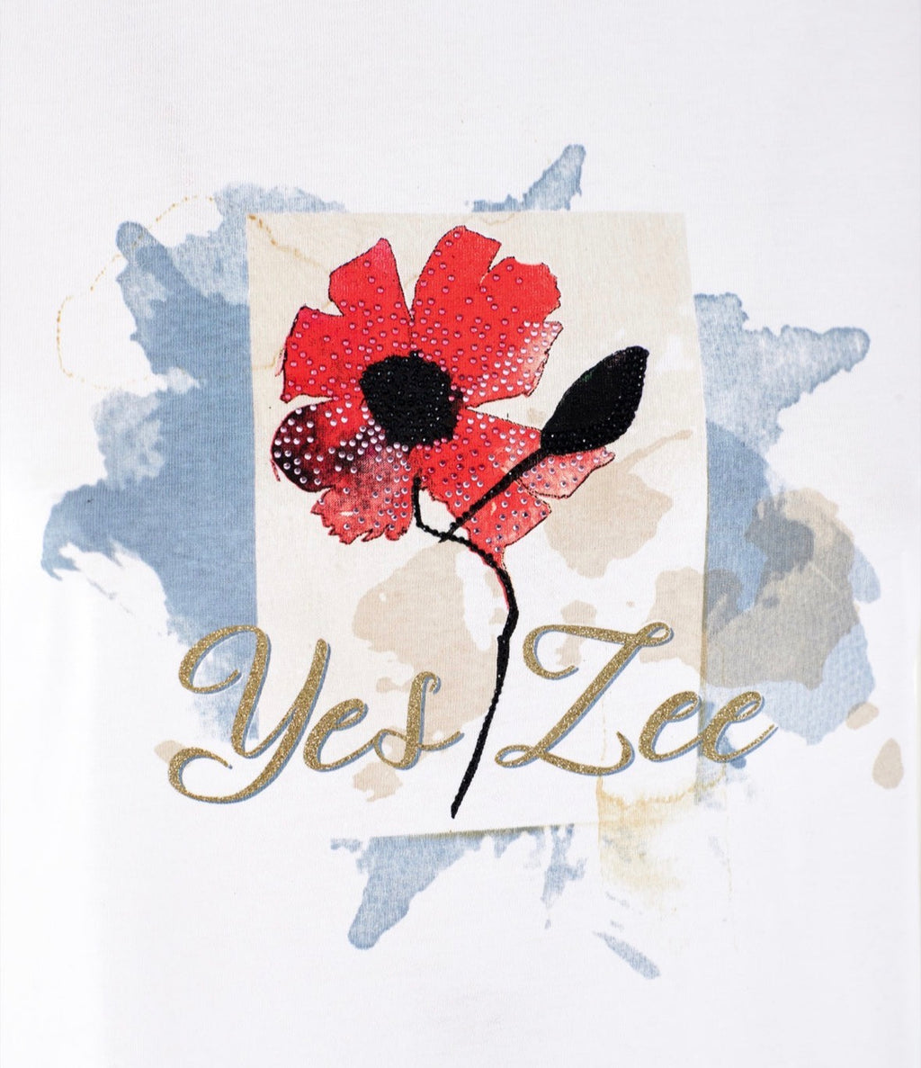 T-shirt donna scatoletta stampa YES ZEE