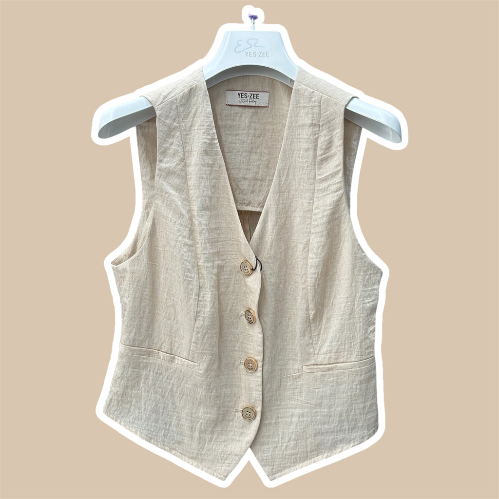 Gilet donna misto lino YES ZEE
