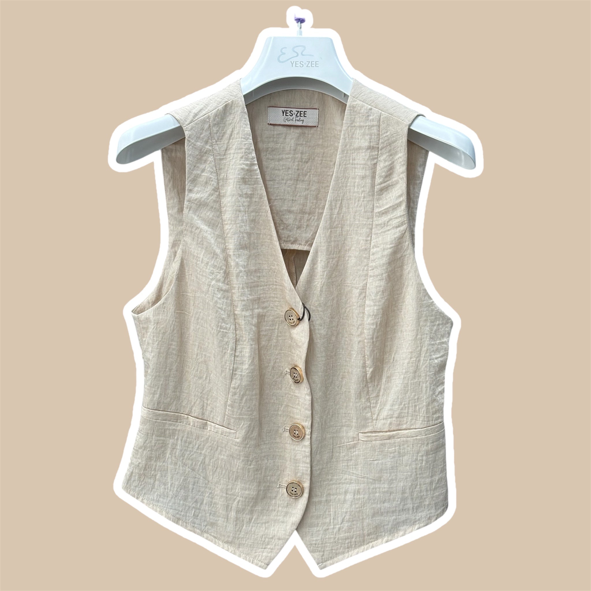 Gilet donna misto lino YES ZEE