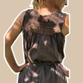Abito donna smanicato pizzo macramé