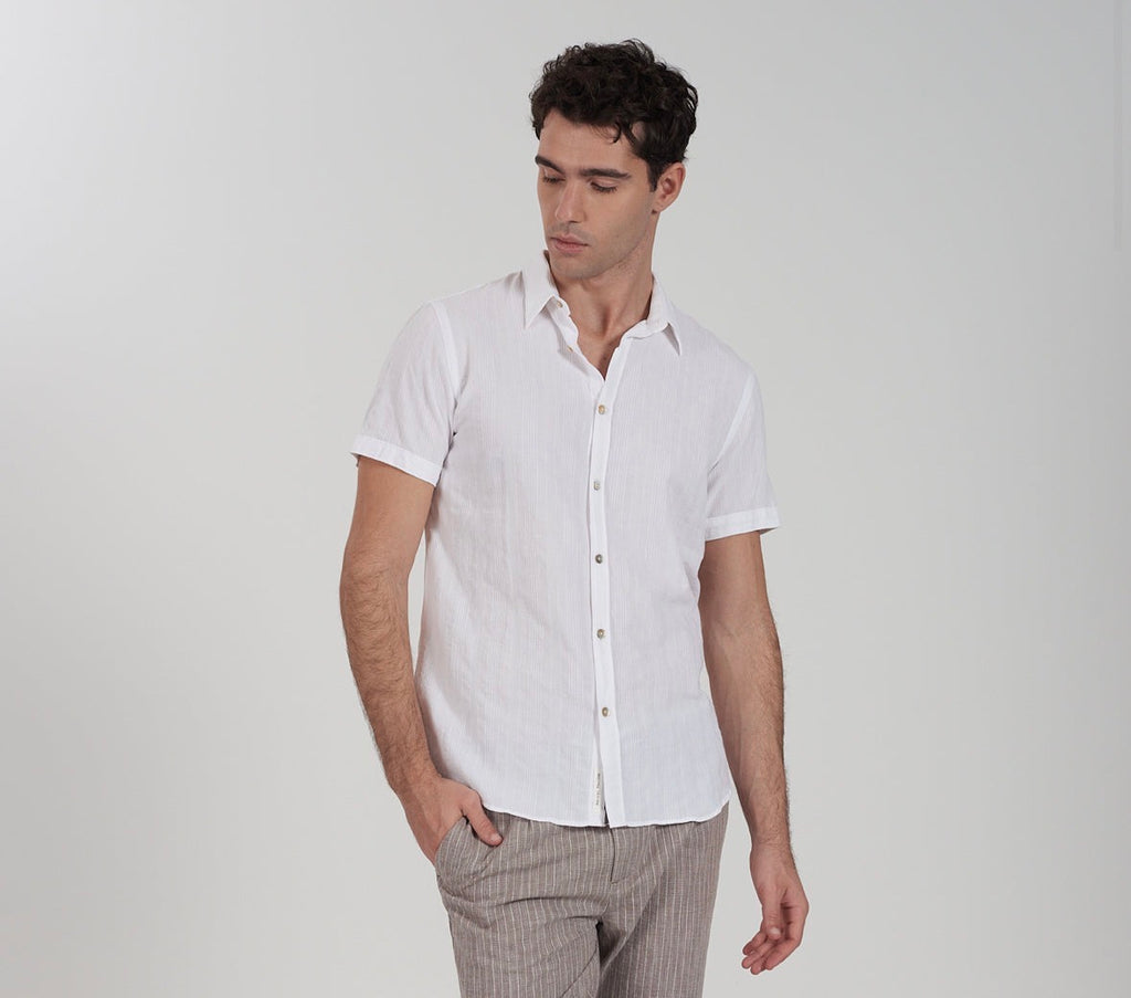 Camicia uomo M/C riga verticale YES ZEE
