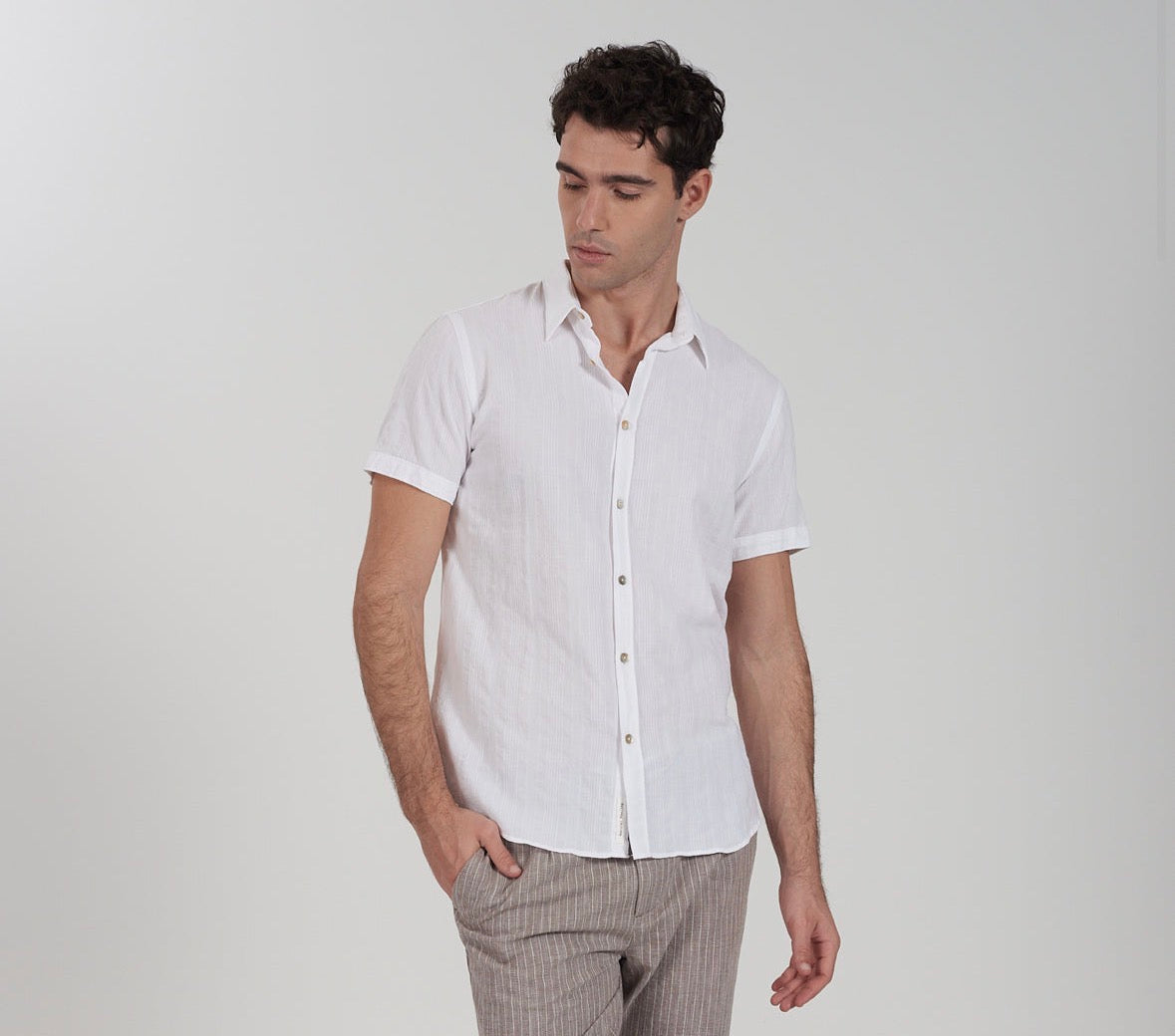 Camicia uomo M/C riga verticale YES ZEE