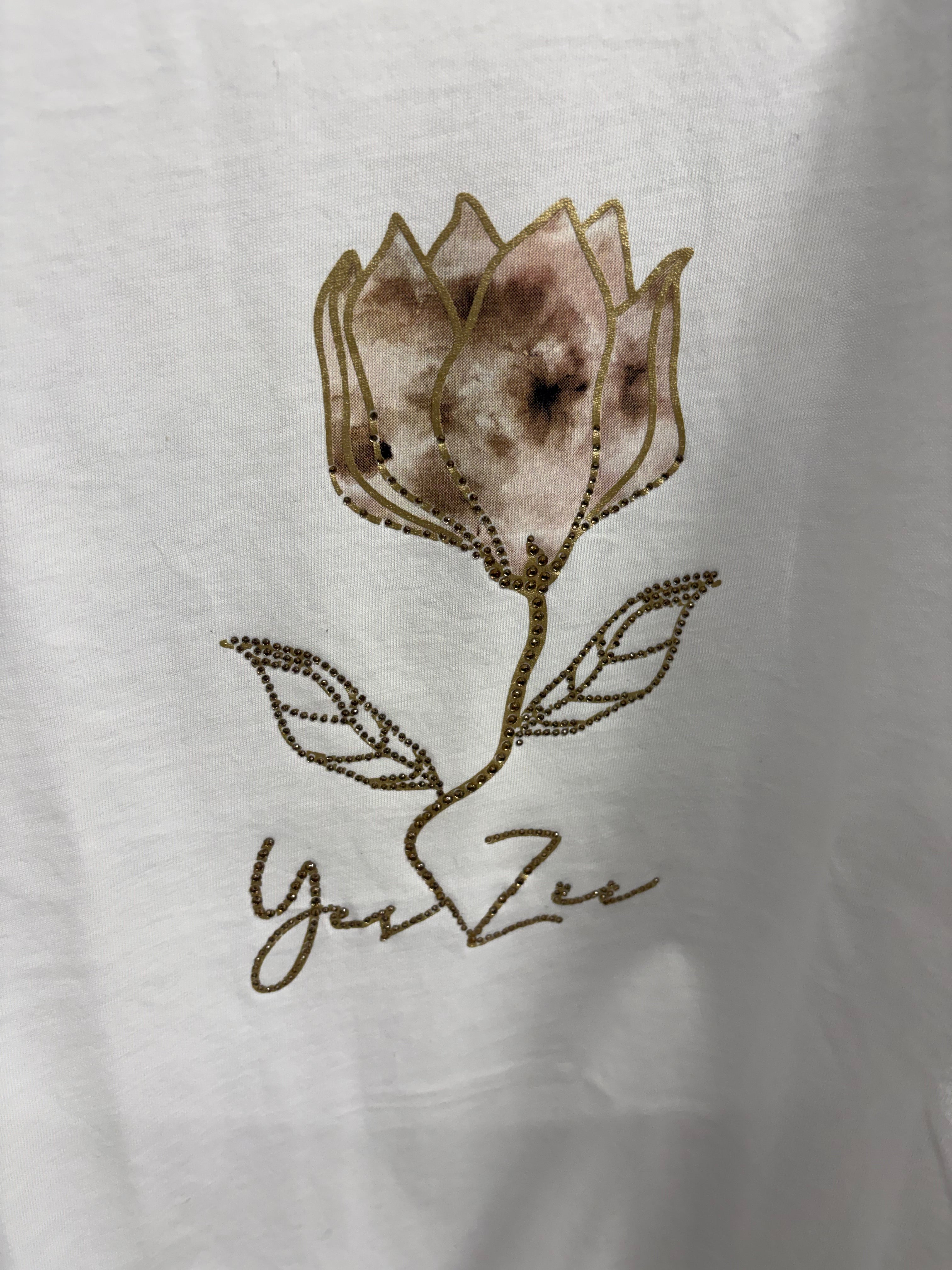 T-shirt donna fiore colorato YES ZEE