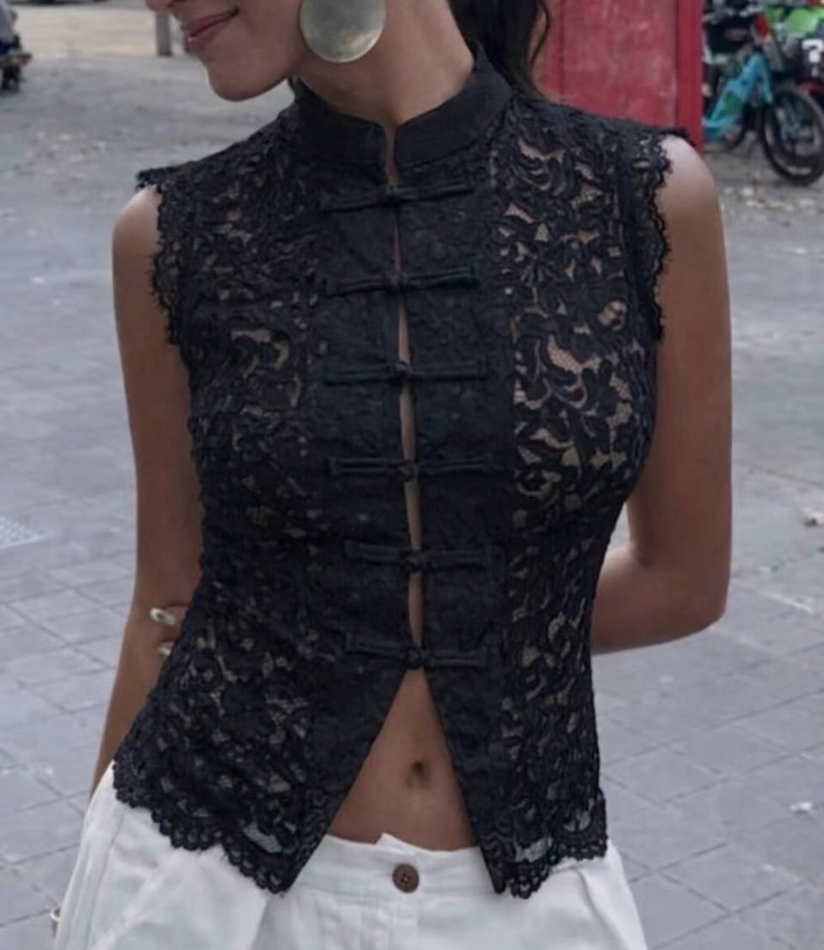 Top donna pizzo taglia unica