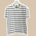 T-shirt donna ricamo e righe YES ZEE
