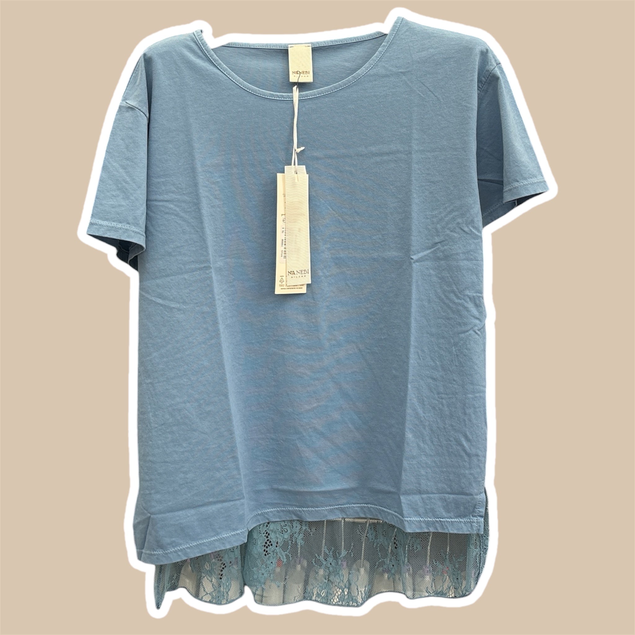 T-shirt donna pizzo schiena NANEBI