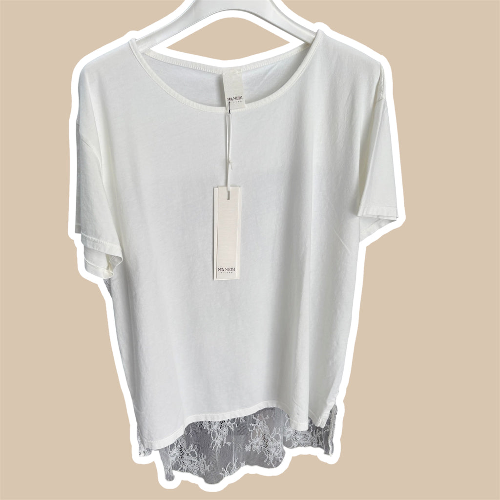 T-shirt donna pizzo schiena NANEBI