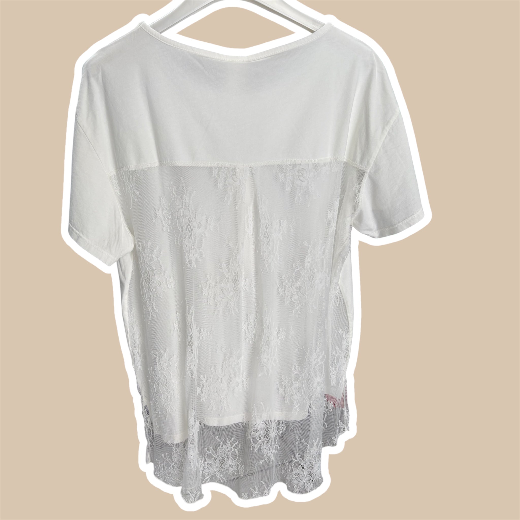 T-shirt donna pizzo schiena NANEBI