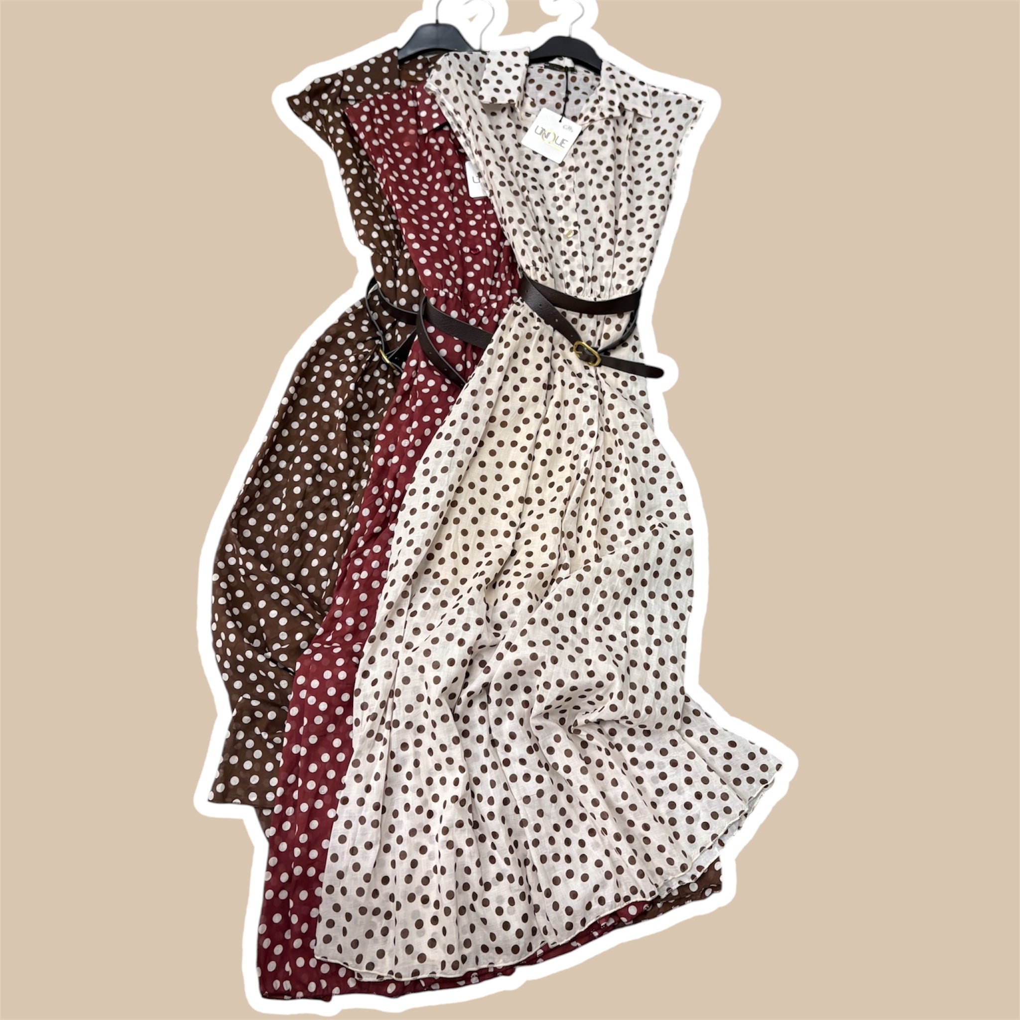 Abito donna pois con cintura