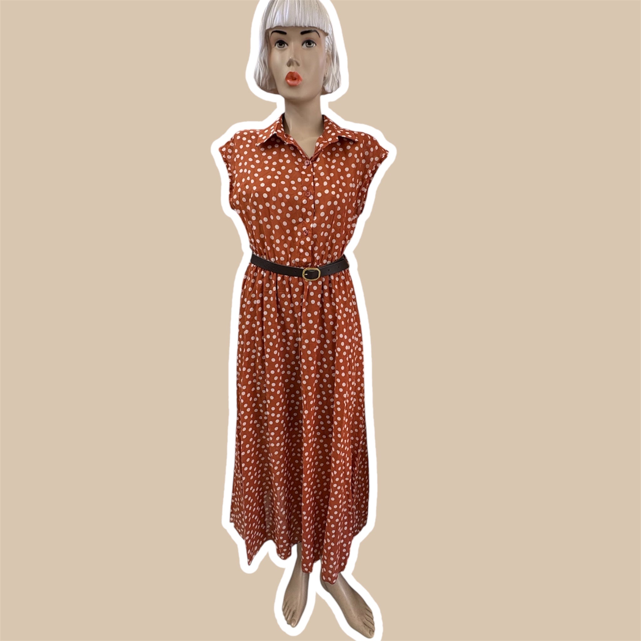 Abito donna pois con cintura