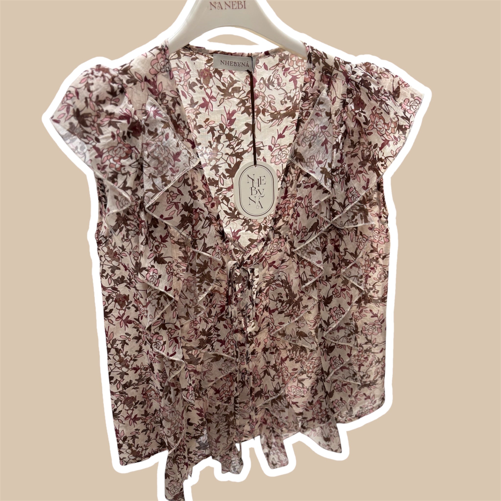 TOP rouches donna, con incrocio davanti NANEBI