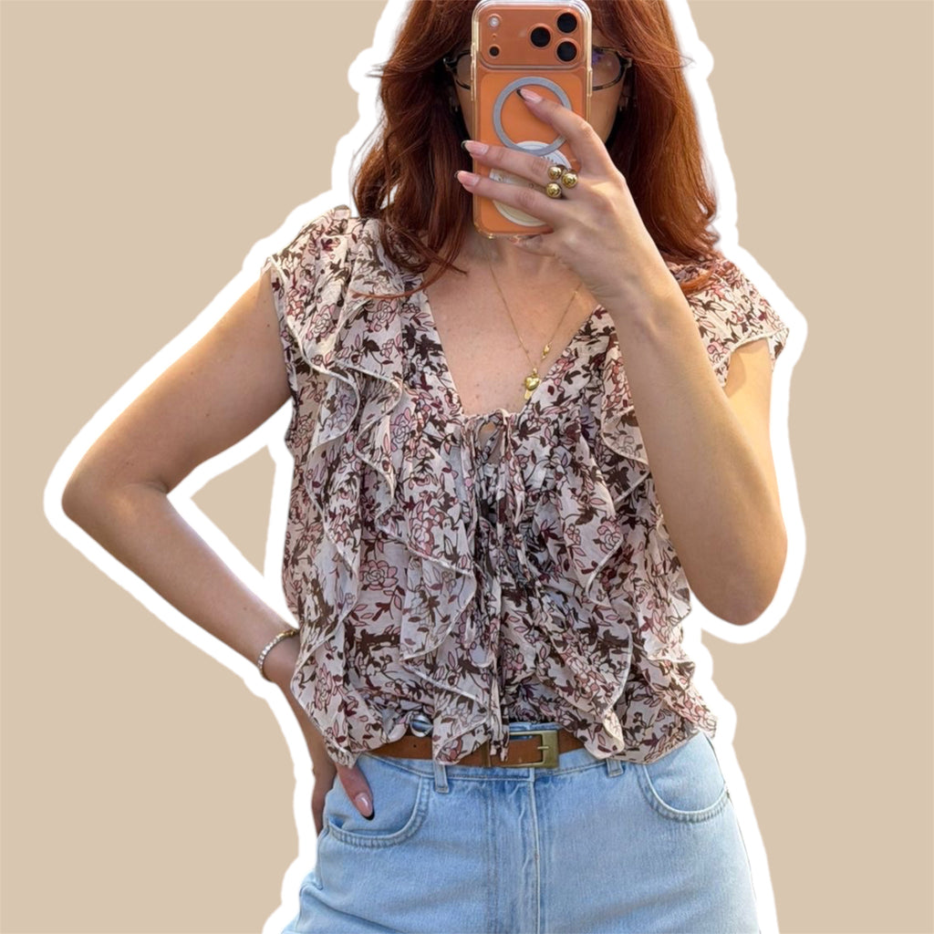 TOP rouches donna, con incrocio davanti NANEBI