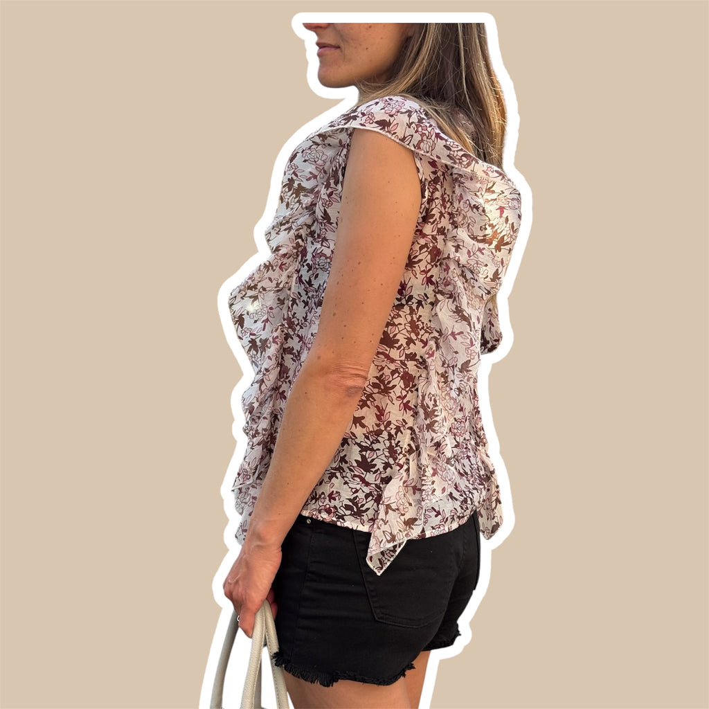 TOP rouches donna, con incrocio davanti NANEBI