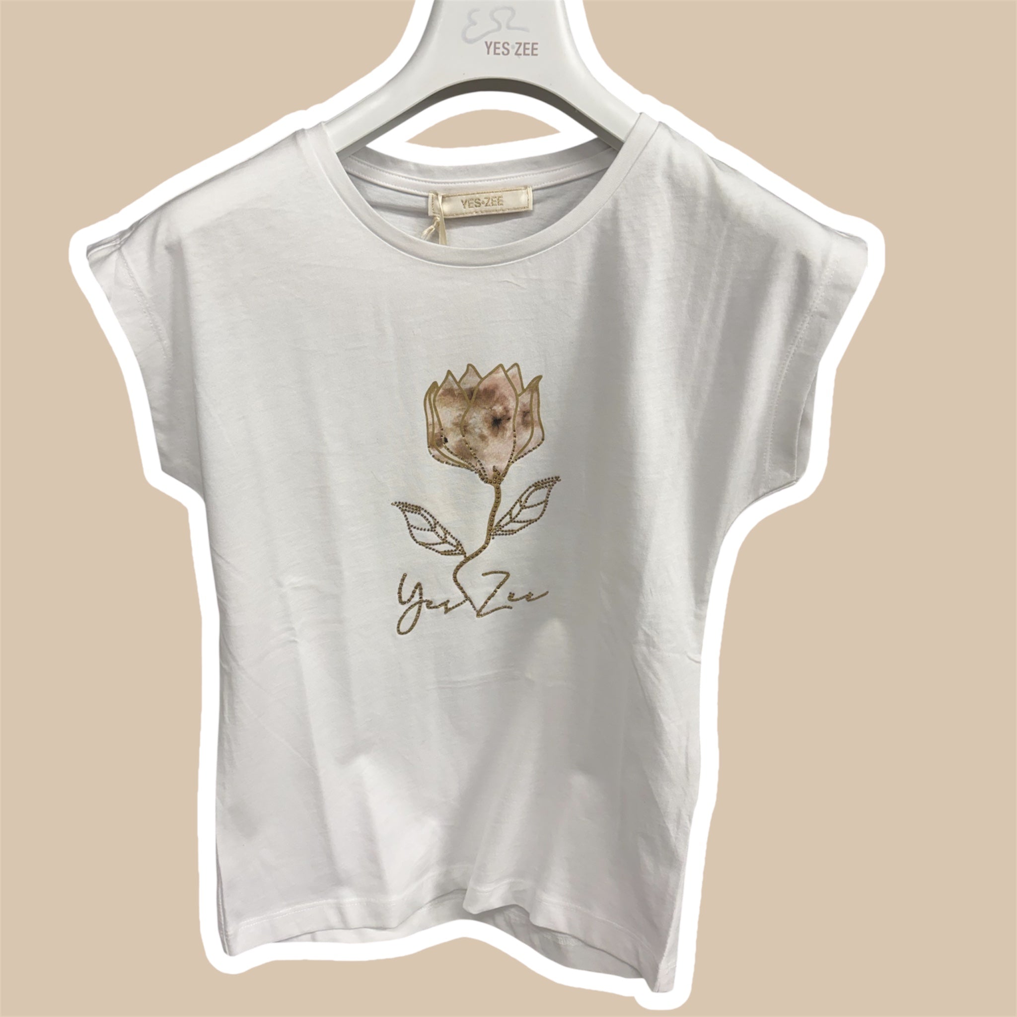 T-shirt donna fiore colorato YES ZEE