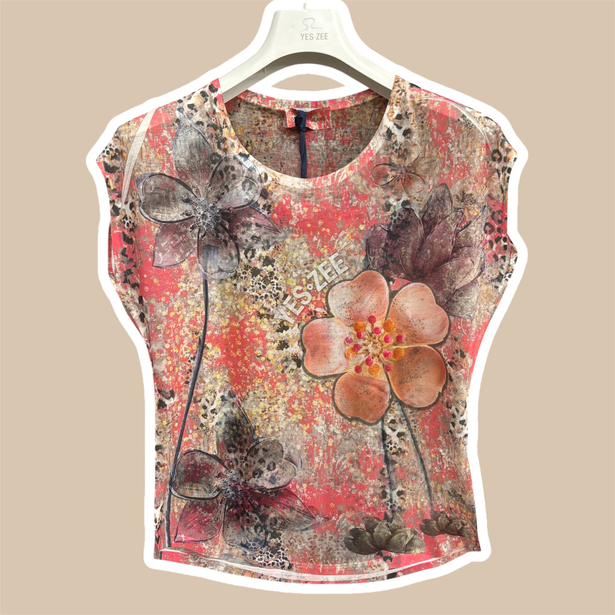 T-shirt smanicata stampa sublimatica YES ZEE