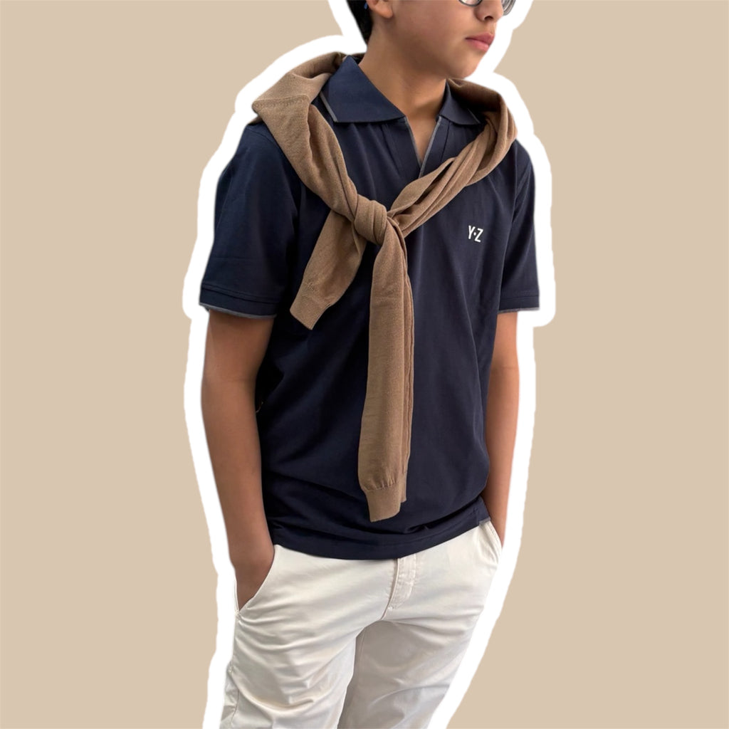 T-shirt uomo polo scollo V YES ZEE