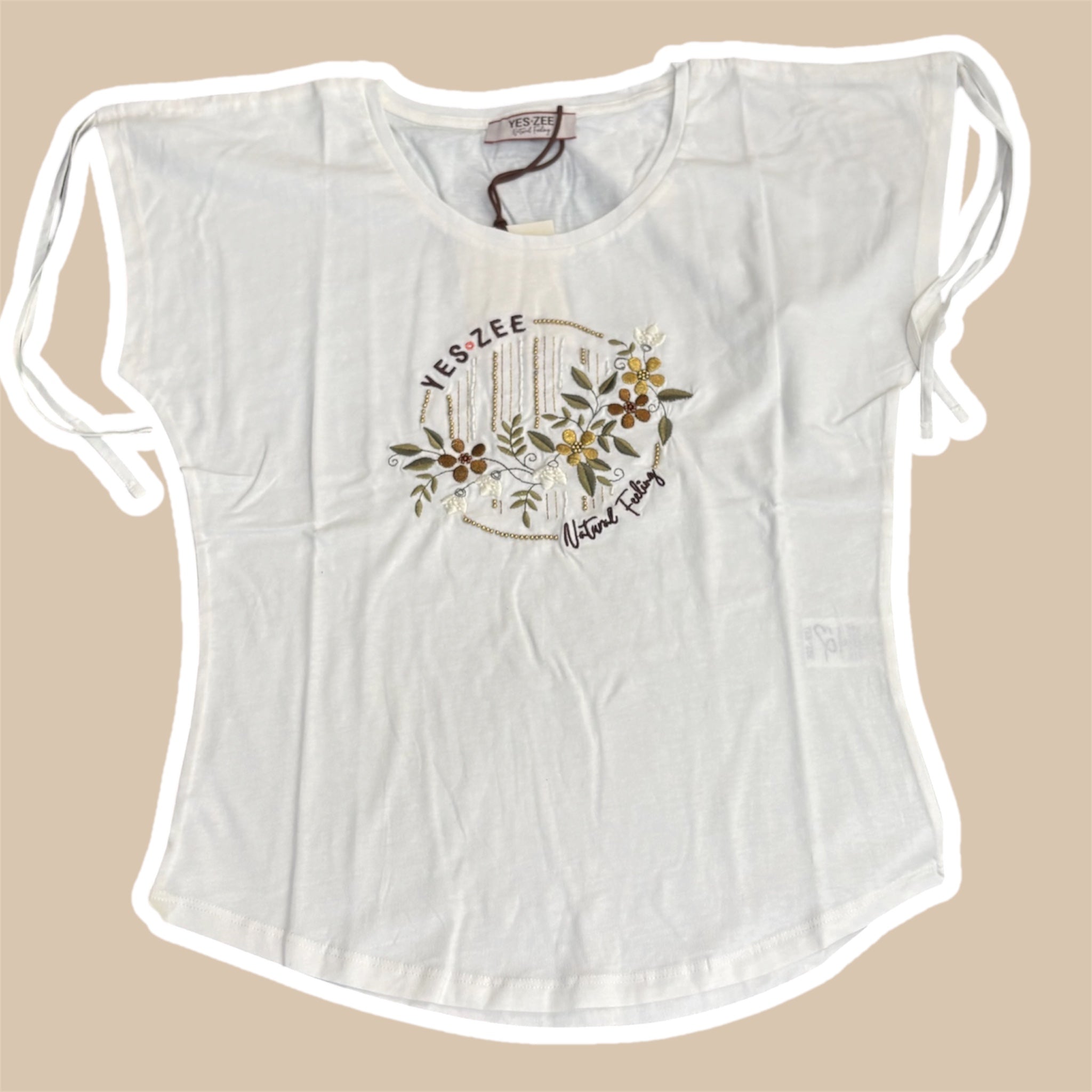 T-shirt donna smanicata lacci YES ZEE