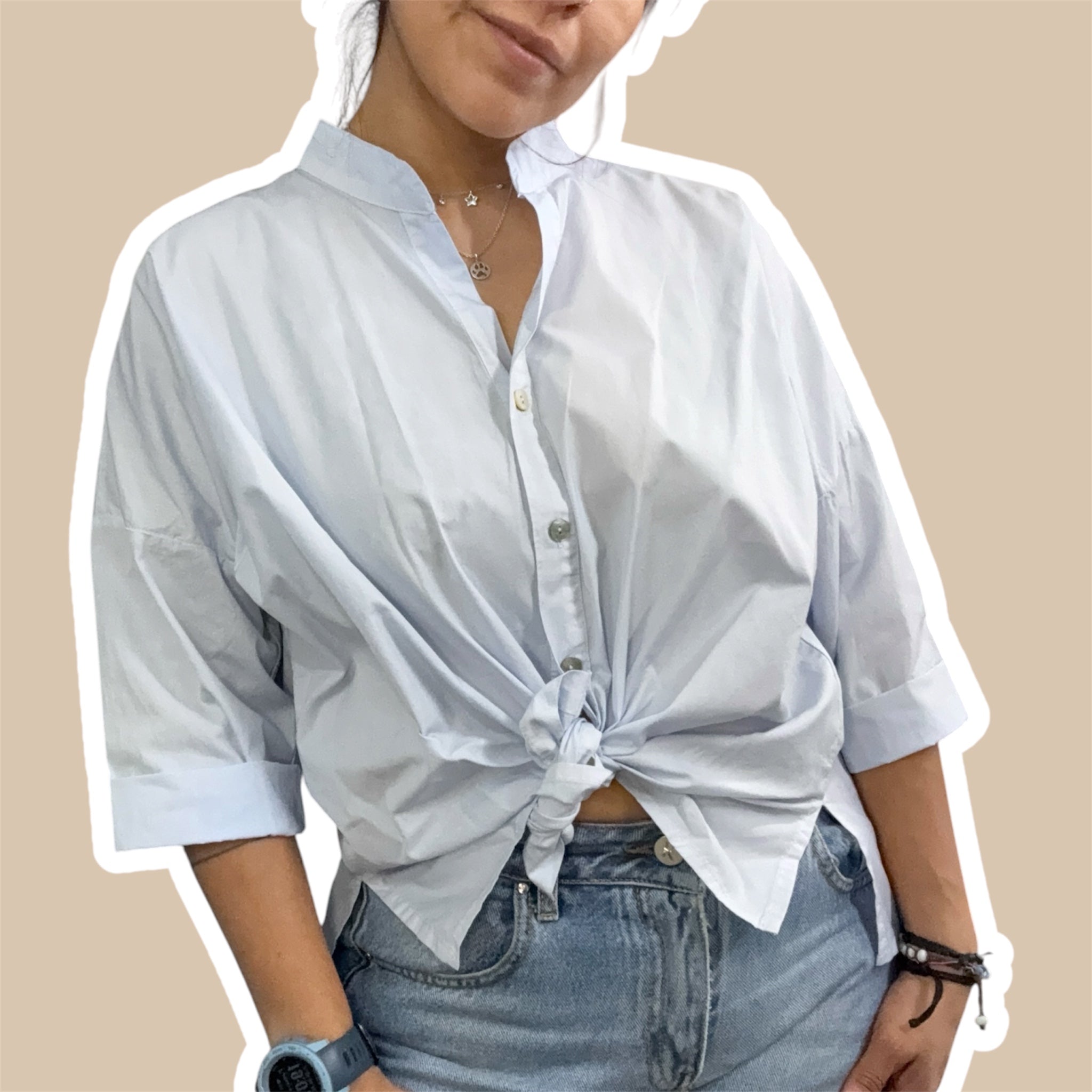 Camicia donna manica arrot. NANEBI