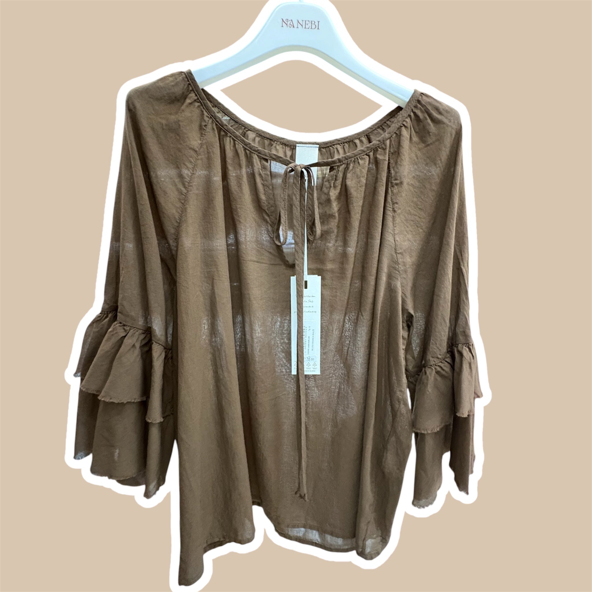 Blusa donna manica balza NANEBI